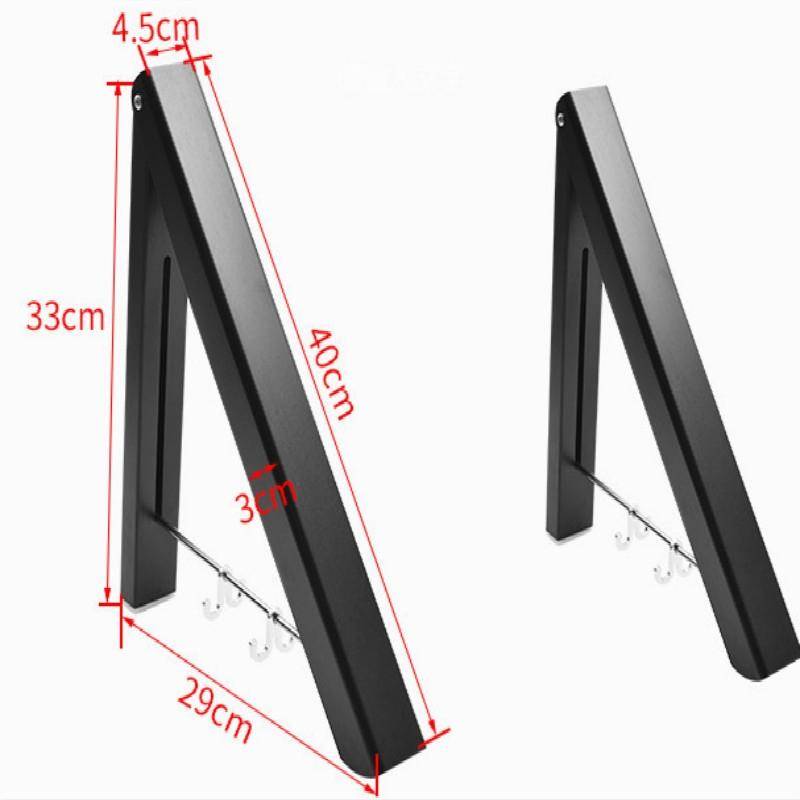 Multifunctional Space Aluminum Invisible Drying Rack, Size:Double Black + 80cm Crossbar