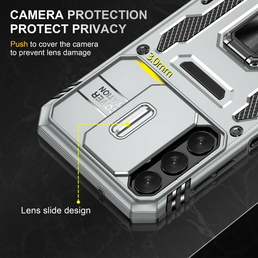 For Samsung Galaxy A05s Armor PC + TPU Camera Shield Phone Case(Grey)