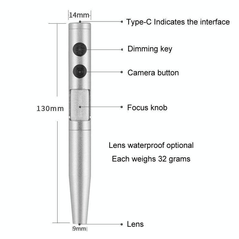 5 Million Digital Electron Microscope Magnifying Dermatoscope, Specification: B008 Waterproof