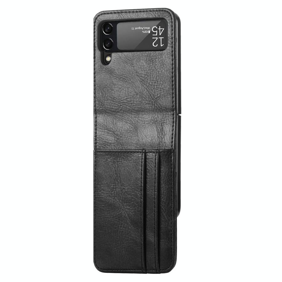 For Samsung Galaxy Z Flip3 5G Vertical Flip Card Slot Leather Phone Case(Black)