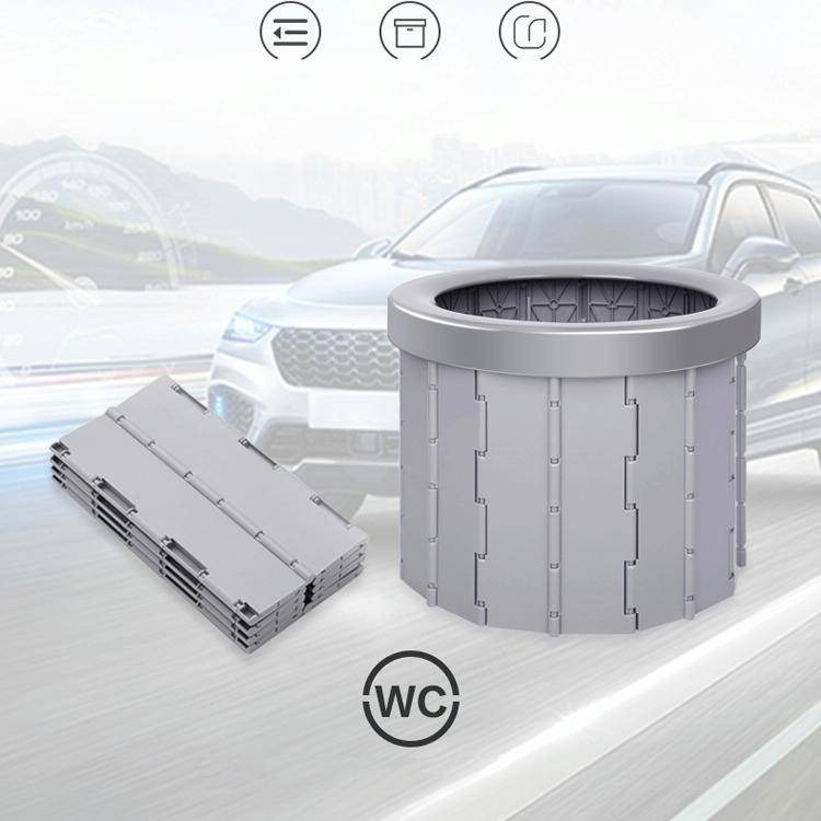 Folding Toilet Travel Car Toilet With Cover Indoor Portable Emergency Camping Toilet(Grey)