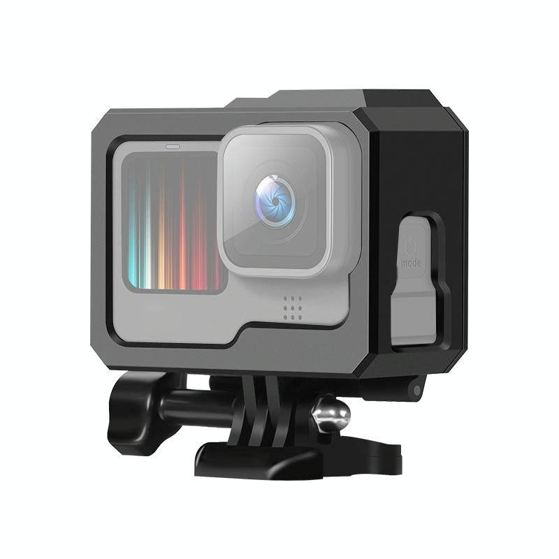 For GoPro HERO10 Black / HERO9 Black ABS Plastic Border Frame Mount Protective Case with Buckle B...