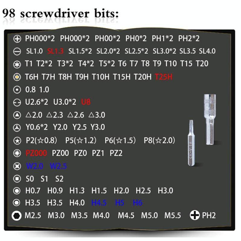110 in 1 Magnetic Plum Screwdriver Mobile Phone Disassembly Repair Tool(Blue)