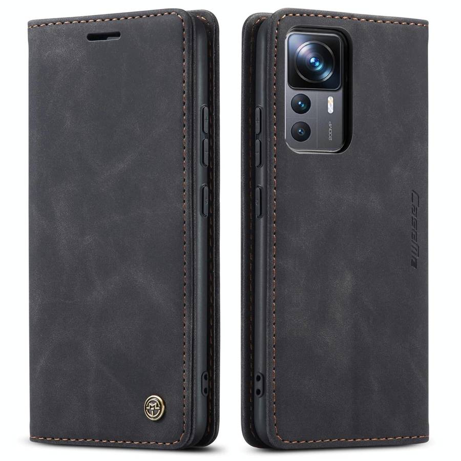 For Xiaomi 12T / 12T Pro CaseMe 013 Multifunctional Horizontal Flip Leather Phone Case(Black)