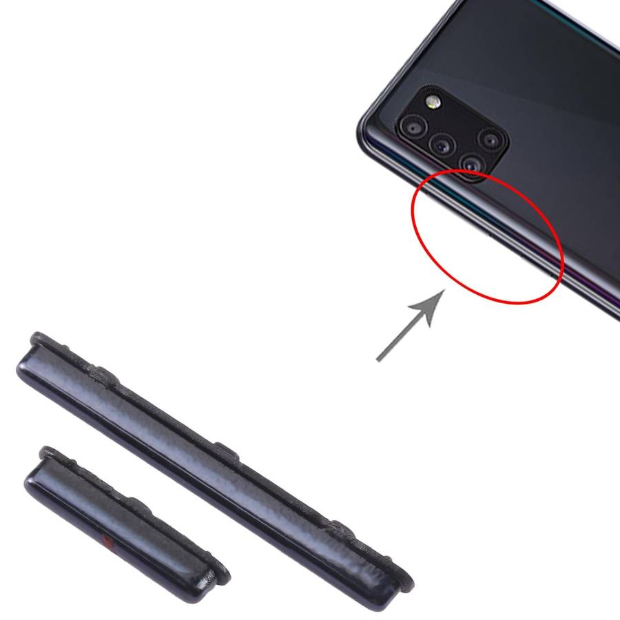 For Samsung Galaxy A31 SM-A315 10pcs Power Button + Volume Control Button(Black)