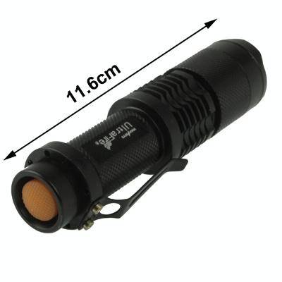 UltraFire Focus Flashlight, 3 Mode, Cree XM-L T6 LED, White Light, Luminous Flux: 700lm, Length: ...