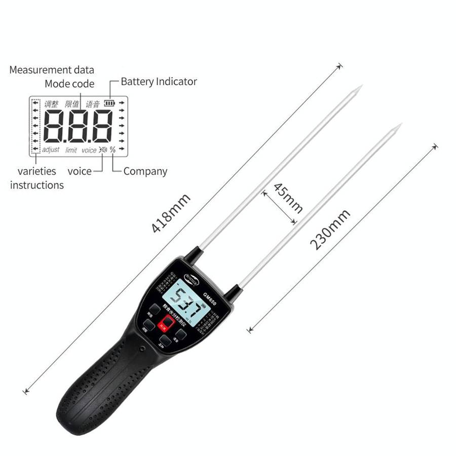 BENETECH GM650A Grain Moisture Meter, Battery Not Included