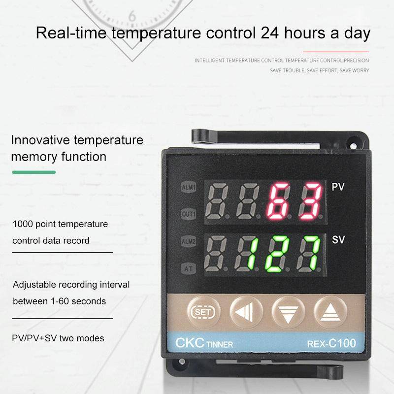 REX-C100 Thermostat + Thermocouple + SSR-60 DA Solid State Module Intelligent Temperature Control...
