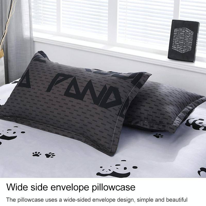 4 PCS/Set Bedding Set Happy Family Pattern Duvet Cover Flat Sheet Pillowcase Set, Size:2M(Foretime)