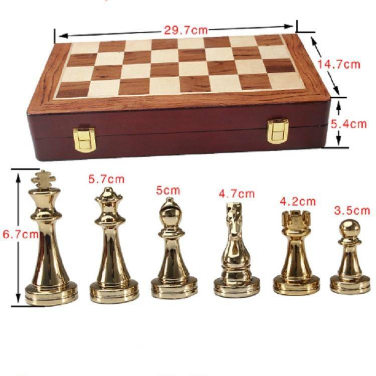 Zinc Alloy Simple European Chess Board Chess Set