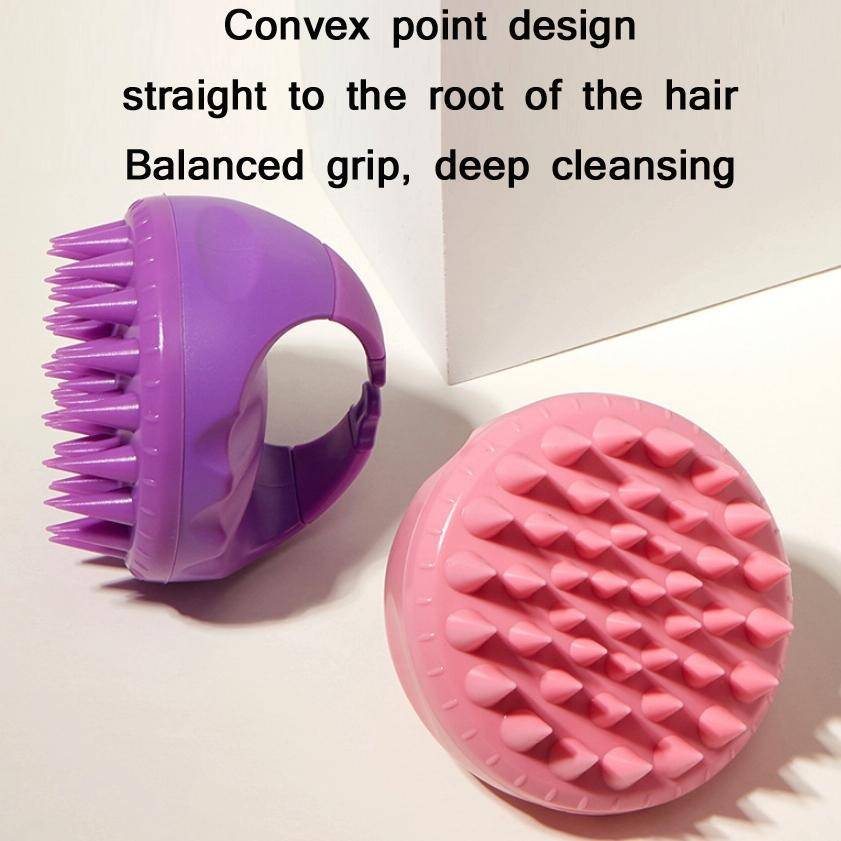 Round Hair Washing Brush Silicone Wet & Dry Multipurpose Massage Brush(Pink)