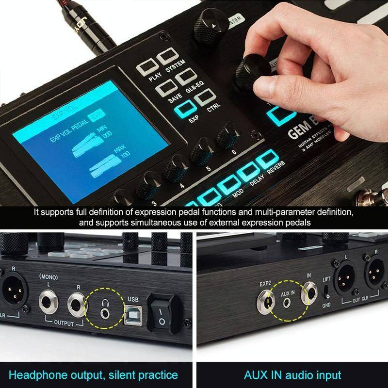 JOYO GEM-BOX3 Multifunctional Integrated Electric Acoustic Guitar Effector with Pedal and Drum Ma...