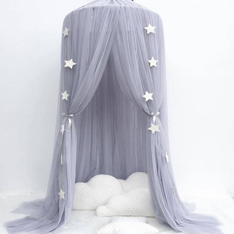 Baby Bed Curtain Hung Dome Mosquito Net Girls Crown Hanging Net Princess Tents(Purple)