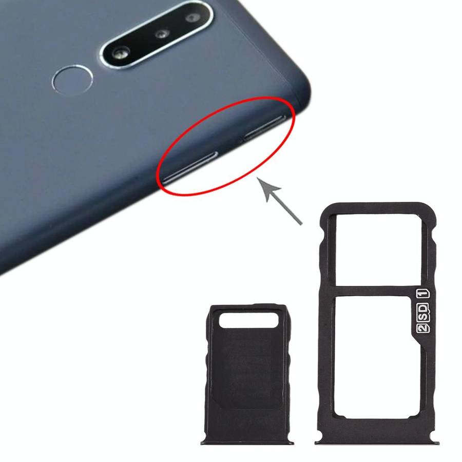 SIM Card Tray + SIM Card Tray + Micro SD Card Tray for Nokia 3.1 Plus (Blue)