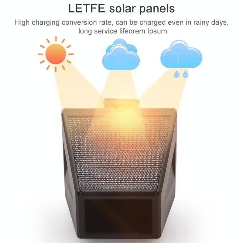 N911F 129dB Wireless Remote Control Solar Human Body Induction Sound Light Alarm