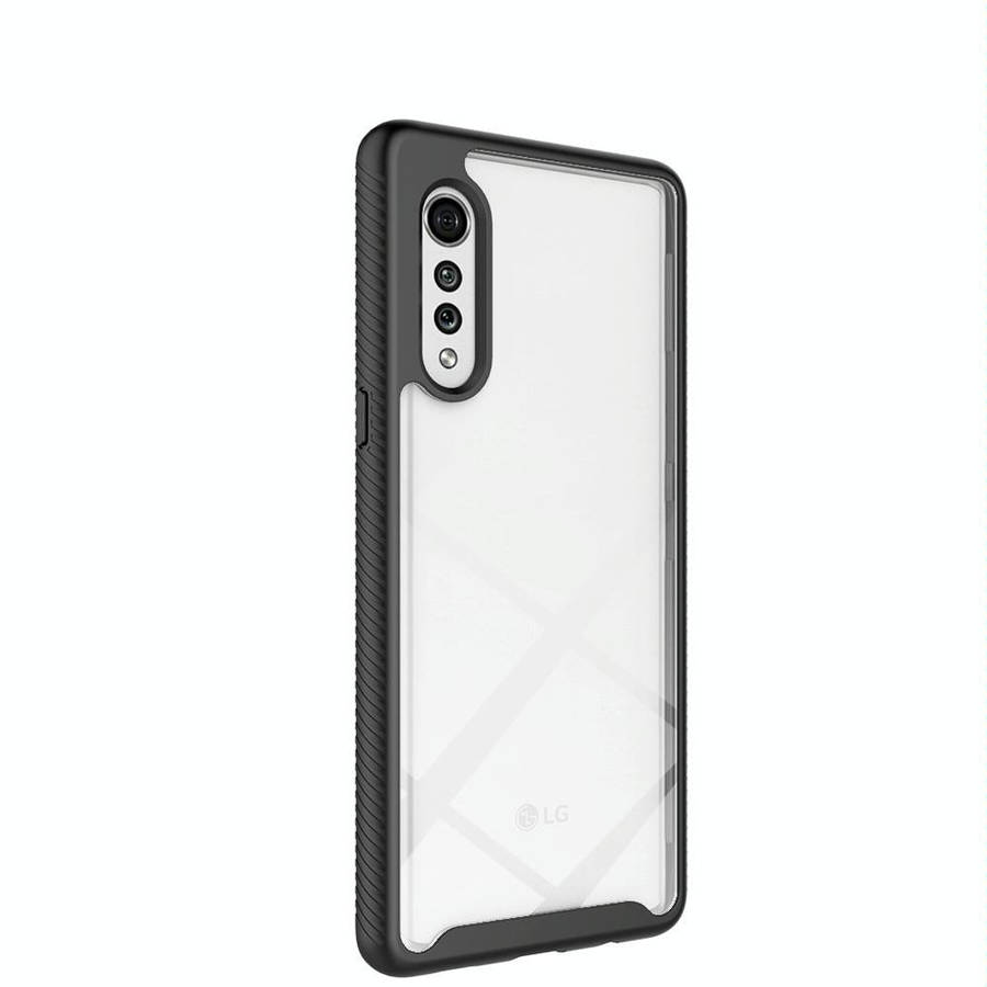 For LG Velvet Starry Sky Solid Color Series Shockproof PC + TPU Protective Case(Black)