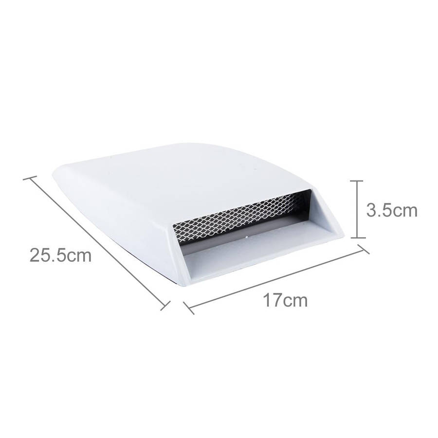Car Turbo Style Air Intake Bonnet Scoop for Car Decoration(White)