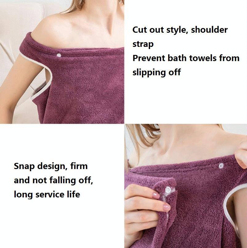 Coral Fleece Wearable Household Bath Skirt Soft Absorbent,Quick-Drying Non-Linting Bath Towel, Si...