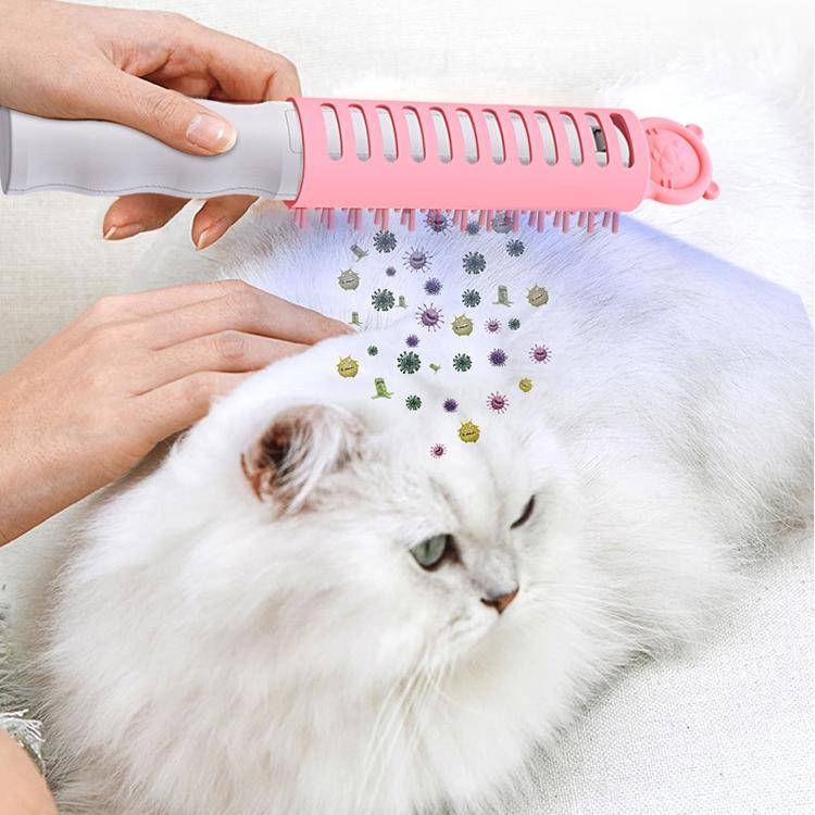 Pet Ultraviolet Sterilization And Mite Removal Massage Comb Dog Hair Brush(Yellow)