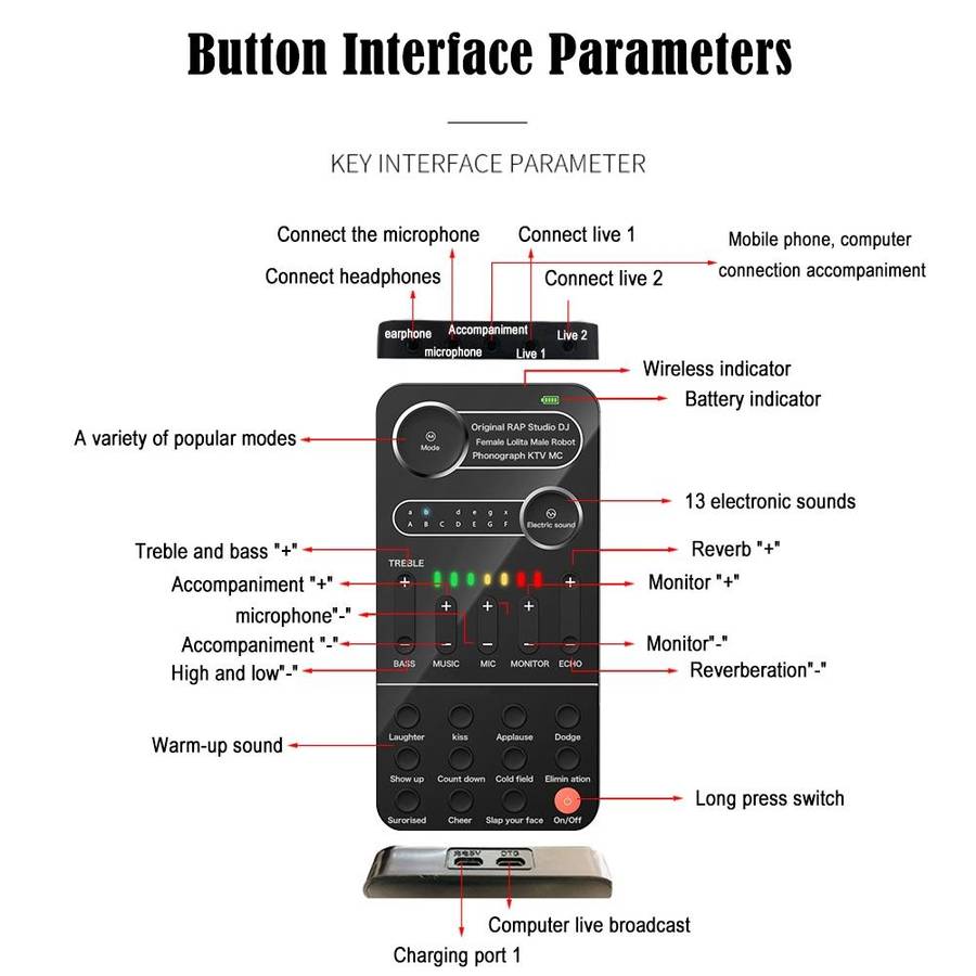 K9 Set Voice Changer Game Live Broadcast Mobile Computer Sound Card