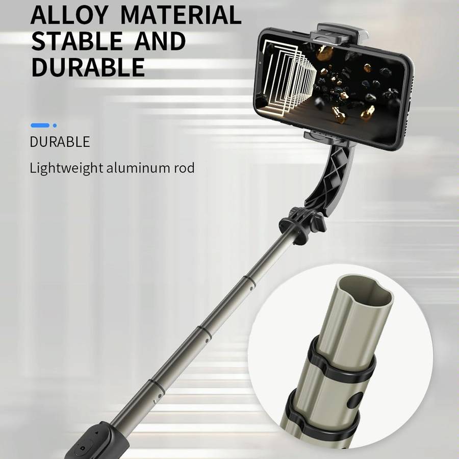 Q08 Gimbal Stabilizer Bluetooth Remote Control Tripod Selfie Stick (White)