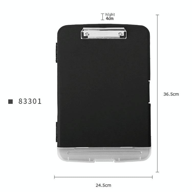 Outdoor Waterproof Paper Storage Archive Box A4 Multi-Function Copy Panel Clip File Box(Black)