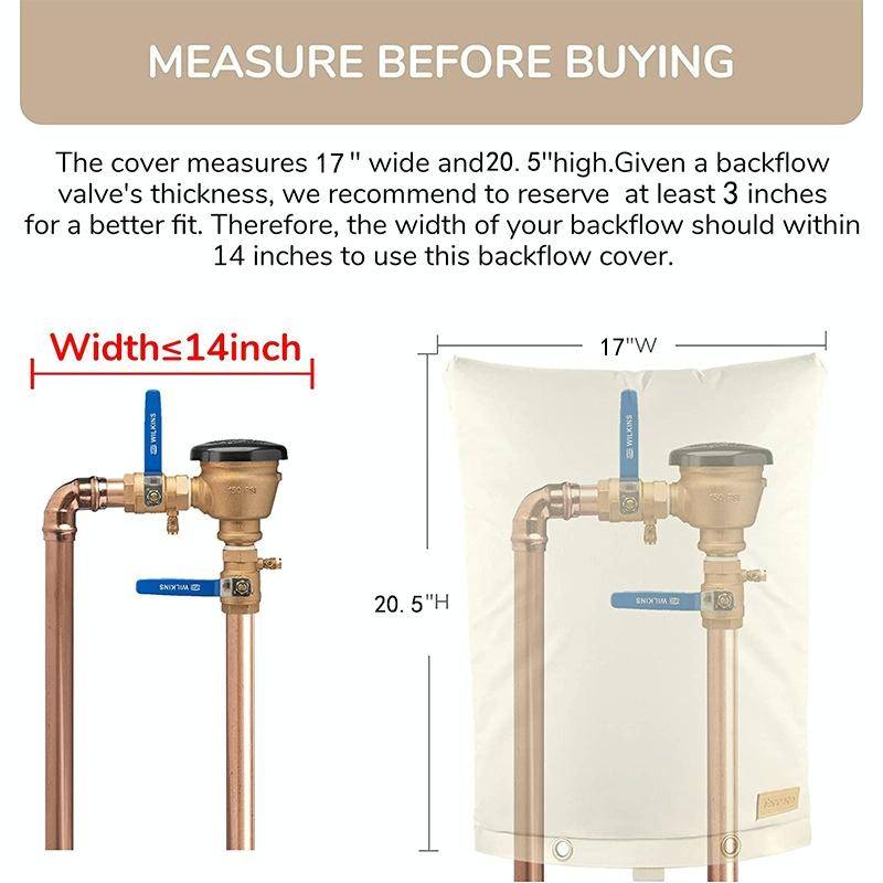 Outdoor Faucet Backflow Valves Anti-Freeze Cover Water Faucet Protector 62 x 63cm
