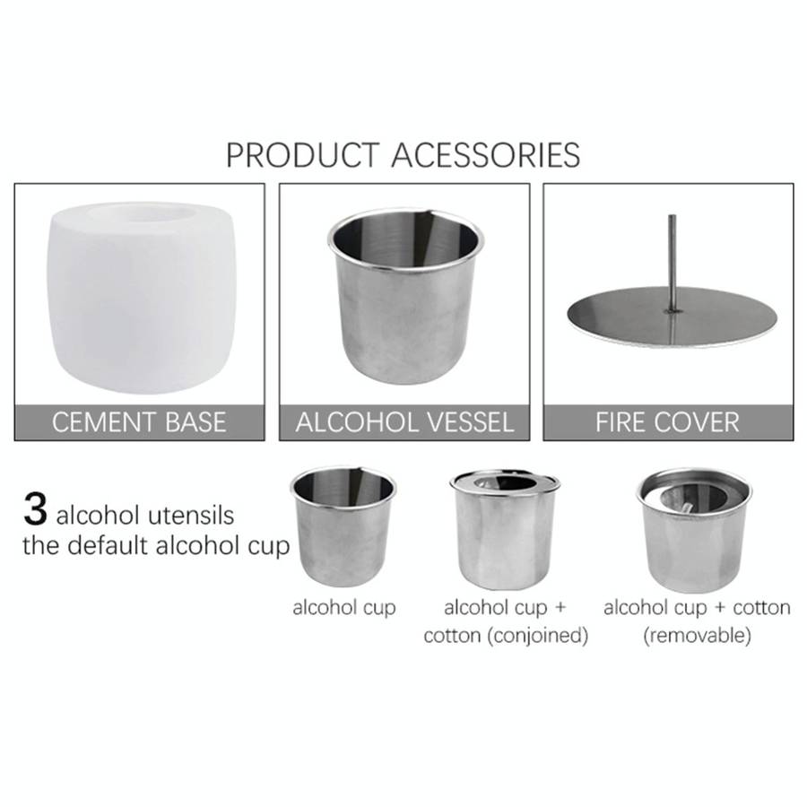 Tabletop Alcohol Fireplace Lamp Flame Heater Portable Outdoor Concrete Small Fireplace(Gray)