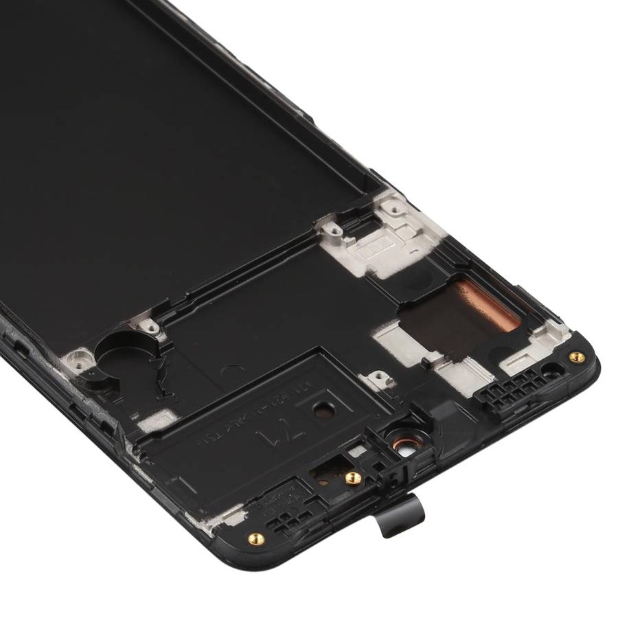 Original Super AMOLED LCD Screen for Galaxy A71 Digitizer Full Assembly with Frame (Black)