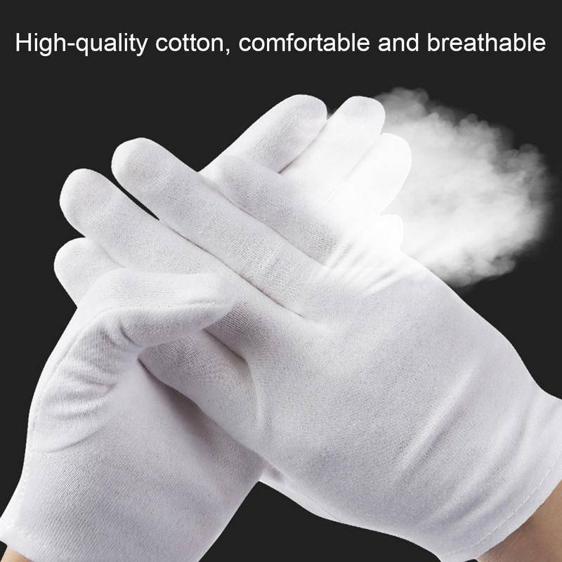 12 Pairs Pure Cotton Working Gloves, Medium Thick SizeFree Size