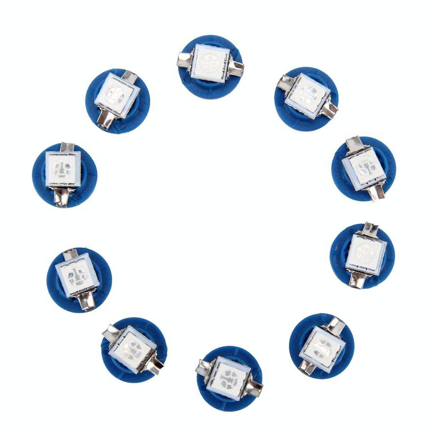 10 PCS 0.5W B8.5 Wedge Instrument Panel LED Light Dashboard Gauge Cluster Indicator Lamp Bulb(Blu...