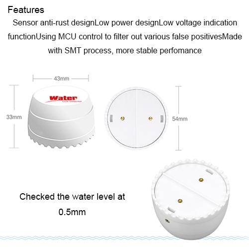 DY-SQ100B Water Leakage Detector with Two Sensors(White)