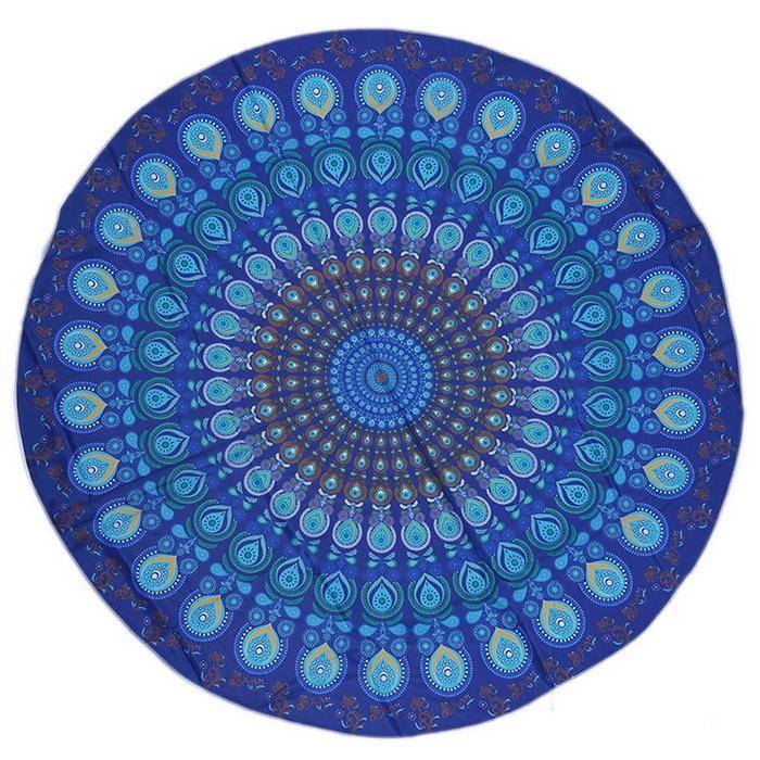 Microfiber Summer Bath Towel Round Sand Beach Towel Shawl Scarf, Size: 150 x 150cm