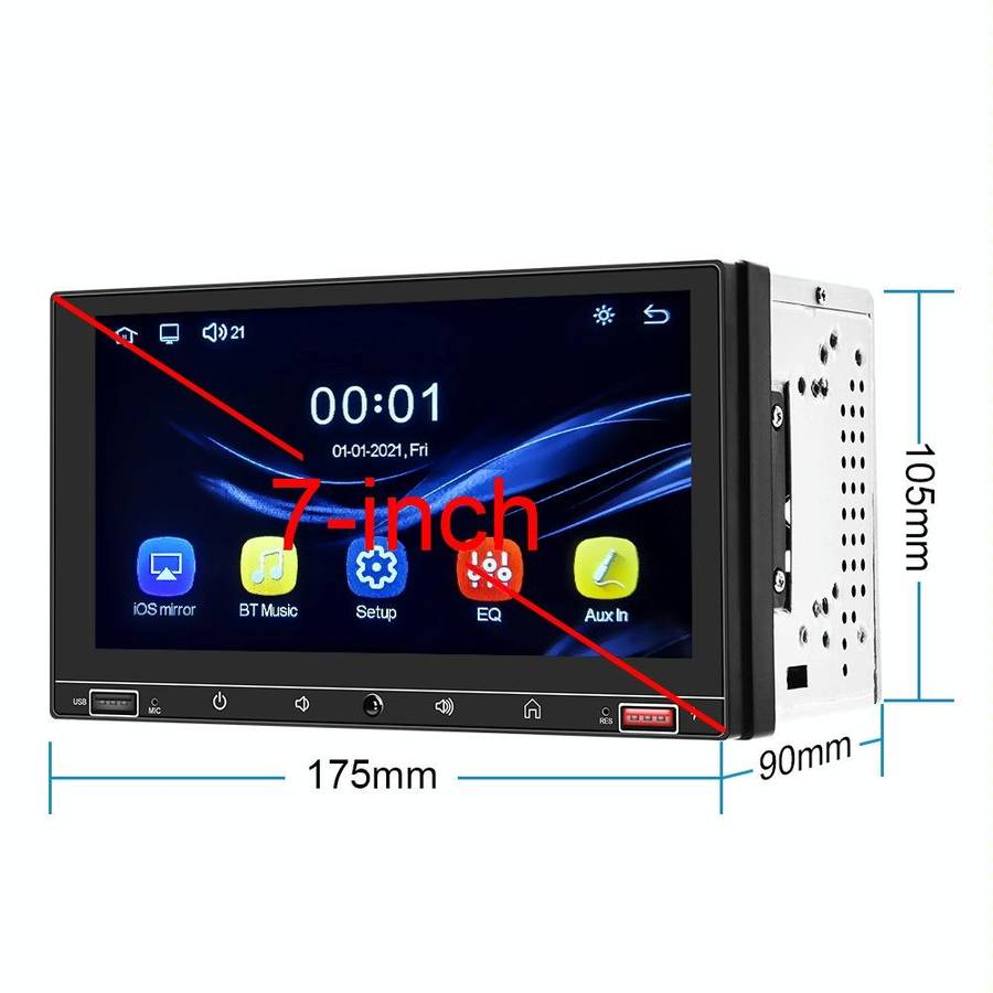 A2916 7 inch Dual-spindle Universal MP5 Car Carplay MP4 Player, Style: Standard+12 Light Camera