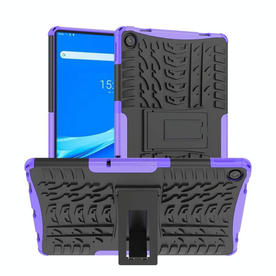 For Lenovo Tab M10 Plus 10.6 3rd Gen 2022 Tire Texture TPU+PC Shockproof Case with Holder(Purple)