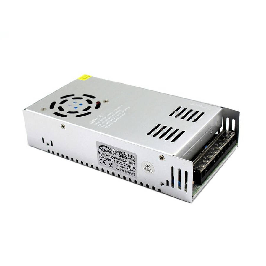 S-360-12 DC12V 30A 360W Light Bar Regulated Switching Power Supply LED Transformer, Size: 215 x 1...