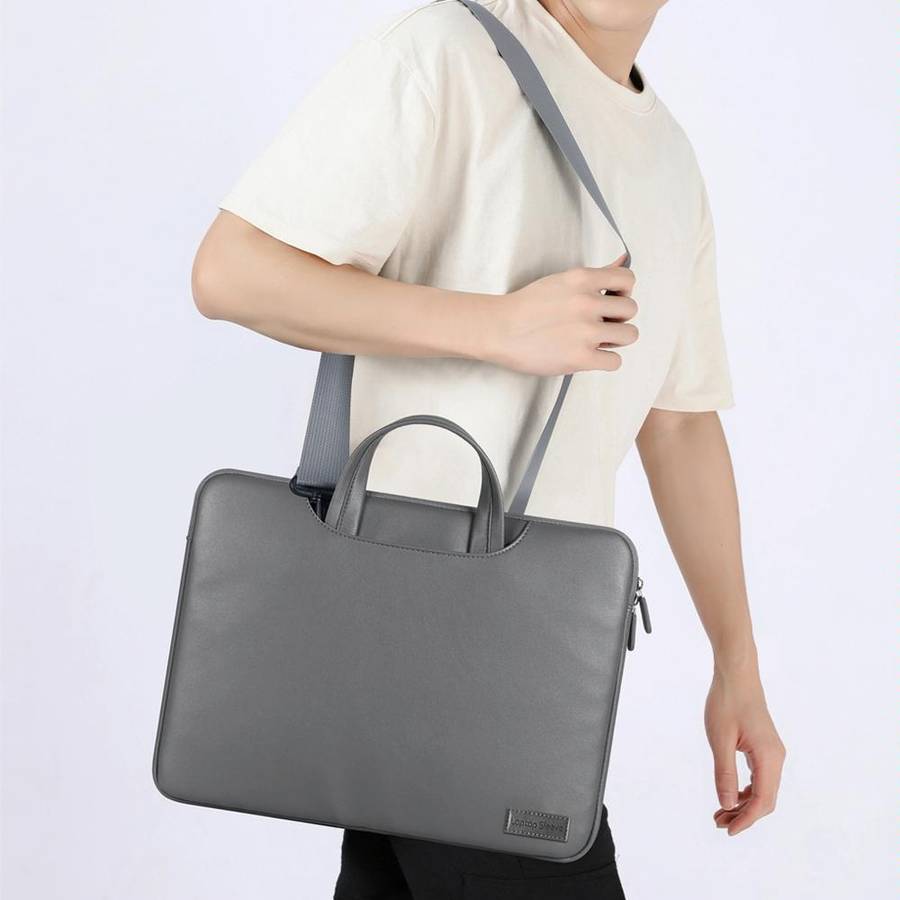 Waterproof PU Laptop Bag Inner Bag with Power Pack, Size:13 / 14 inch(Rose Gold)