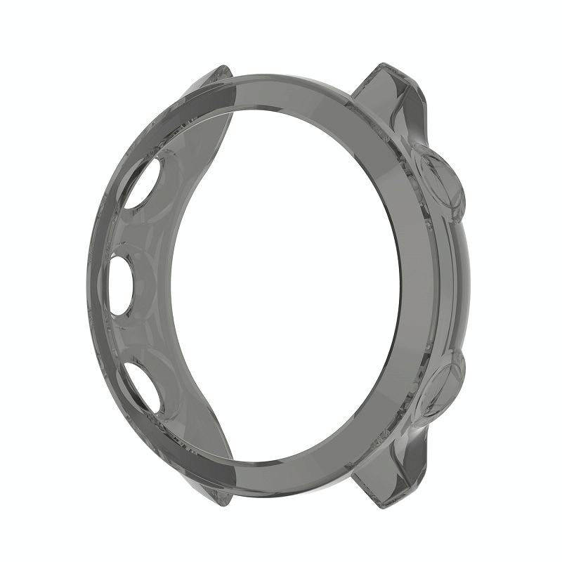 For Garmin Forerunner 158 / 55 Half Coverage Hollowed TPU Protective Case(Transparent Black)