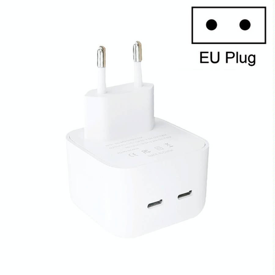 SDC-40W Dual PD USB-C / Type-C Charger for iPhone / iPad Series, EU Plug