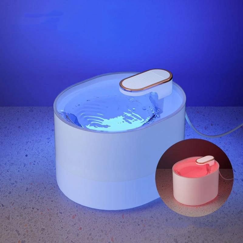3L Electric Pet Water Dispenser Automatic Cat Water Fountain With Light(White)