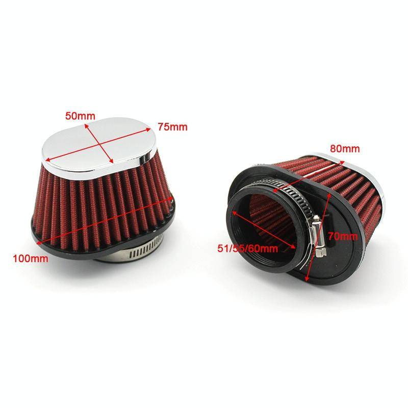 60mm XH-UN073 Mushroom Head Style Car Modified Air Filter Motorcycle Exhaust Filter(Black)