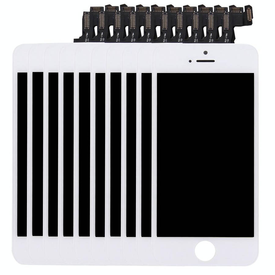 10 PCS TFT LCD Screen for iPhone 5S  Digitizer Full Assembly with Front Camera (White)