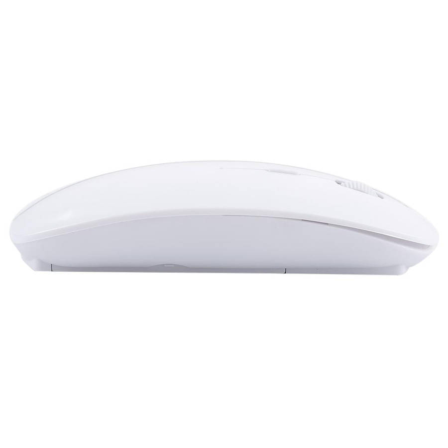 2.4GHz Wireless Ultra-thin Laser Optical Mouse with USB Mini Receiver, Plug and Play(White)
