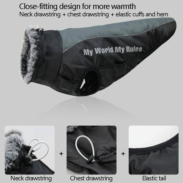 BL-683 Keep Warm Reflective Dog Clothes, Size: XXXL(Gray)