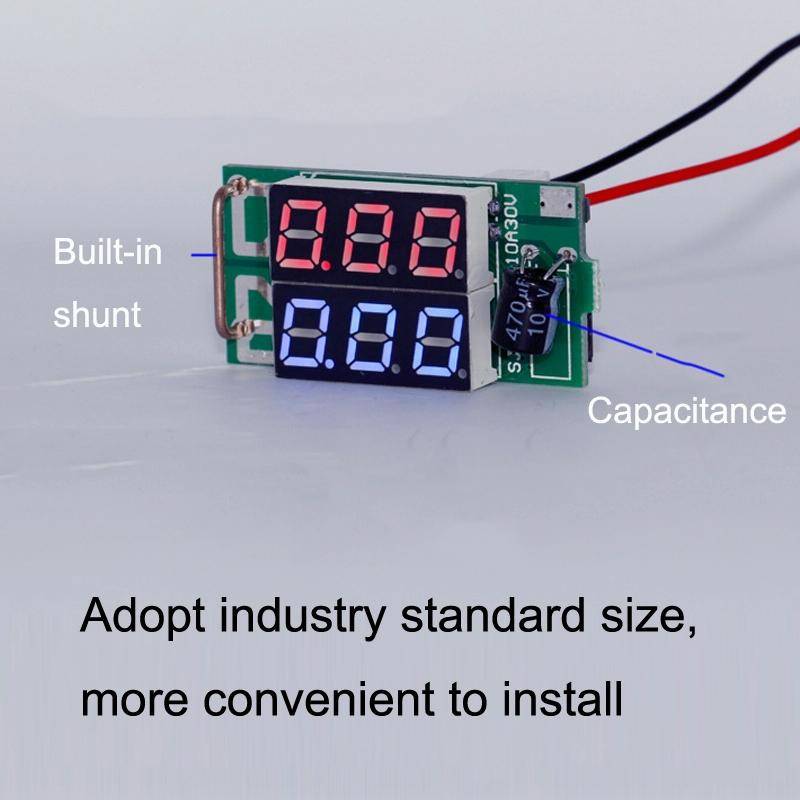 Dual-Display Voltage Current Meter Digital DC Voltage Meter, Specification: 10A (Red Blue)