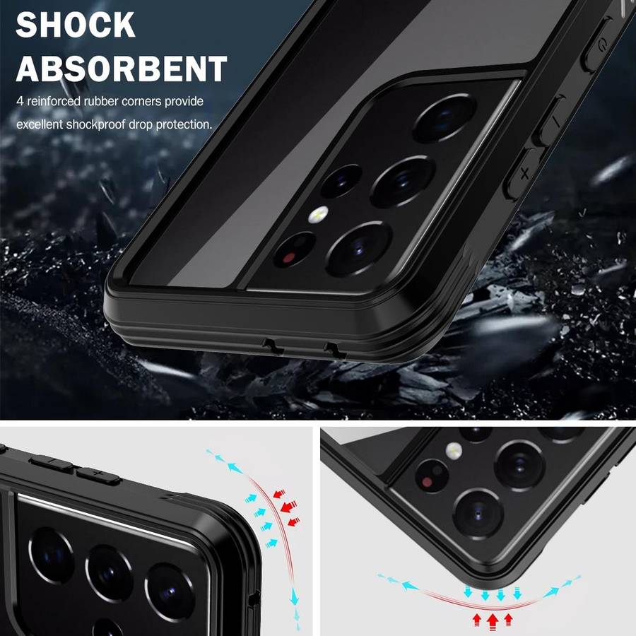 For Samsung Galaxy S21 Ultra 5G C1 2 in 1 Shockproof TPU + PC Protective Case with PET Screen Pro...