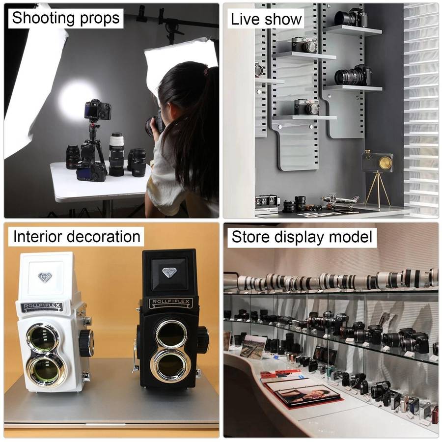 Non-Working Fake Dummy Handheld Retro DSLR Camera Model Photo Studio Props (White)