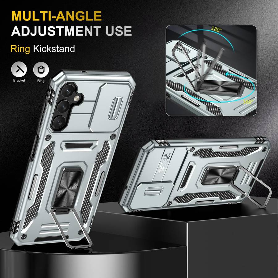 For Samsung Galaxy A05s Armor PC + TPU Camera Shield Phone Case(Grey)