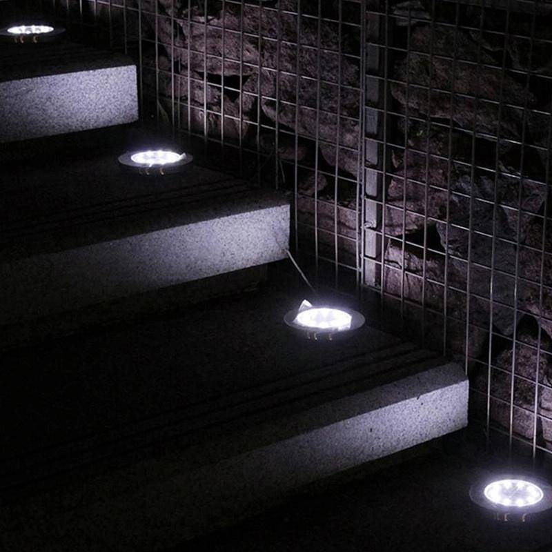 2 PCS 12 LEDs Solar Powered Buried Light Under Ground Lamp IP65 Waterproof Outdoor Garden Street ...