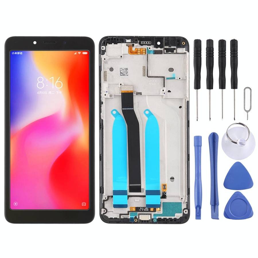 TFT LCD Screen for Xiaomi Redmi 6A / Redmi 6 Digitizer Full Assembly with Frame(Black)